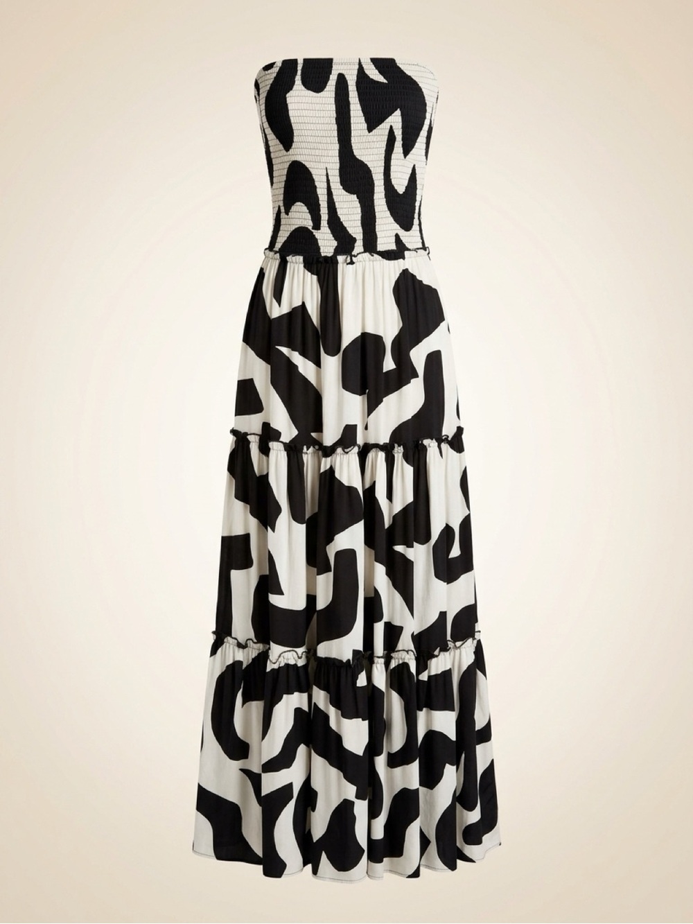 ATL Abstract Maxi Dress Black & White Size Large NWT